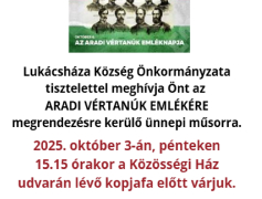 MEGHÍVÓ, AZ ARADI VÉRTANÚK MEGEMLÉKEZÉSÉRE
