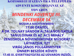 MINDENKI ADVENTJE III. (DECEMBER 14.) MINDENKI ADVENTJE III. (DECEMBER 14.)